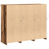 Produktbild för LED-sido bord 3 pcs Gammalt trä 123 x 37 x 100 cm