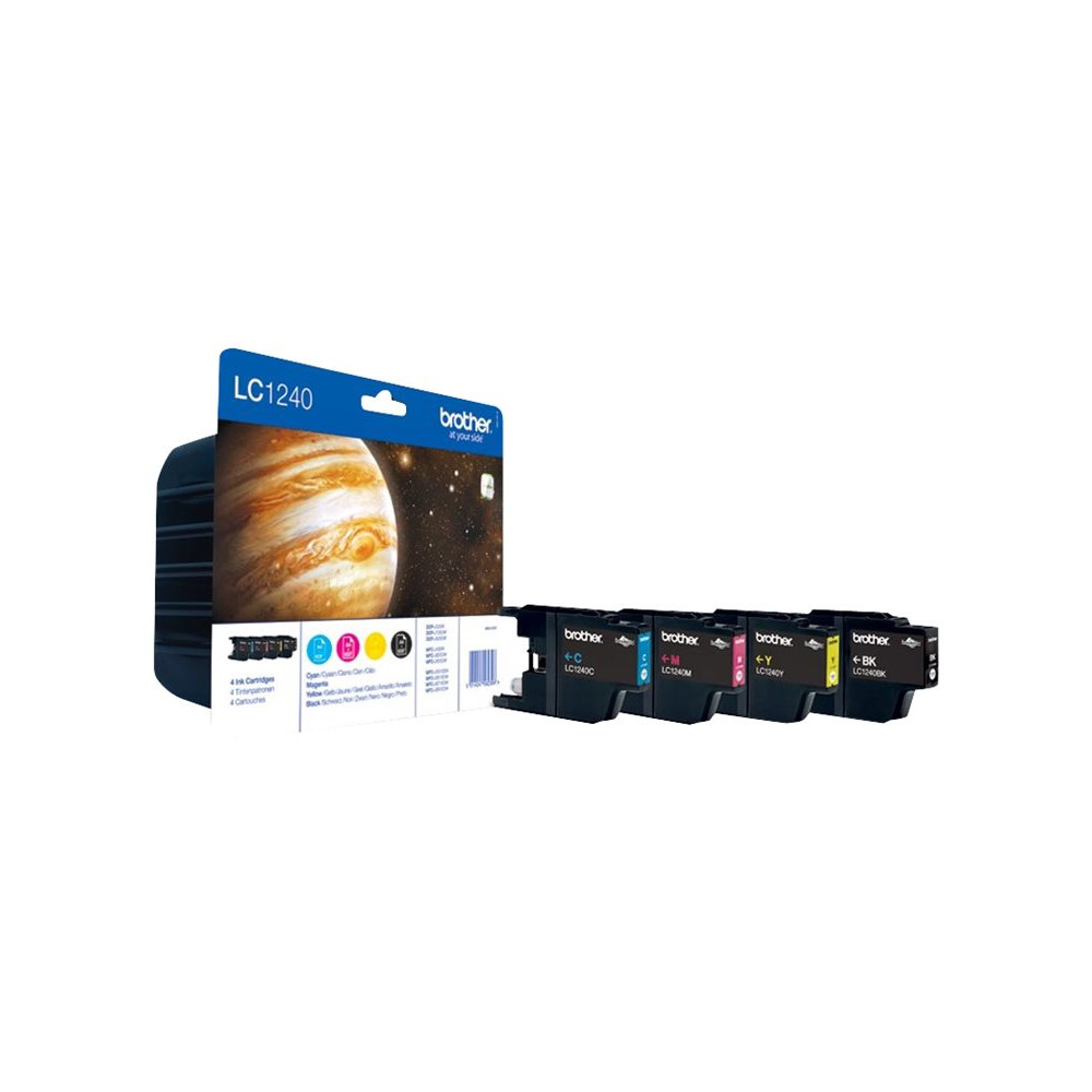 Produktbild för Brother LC1240 Value Pack - 4-pack - svart, gul, cyan, magenta - original - bläckpatron