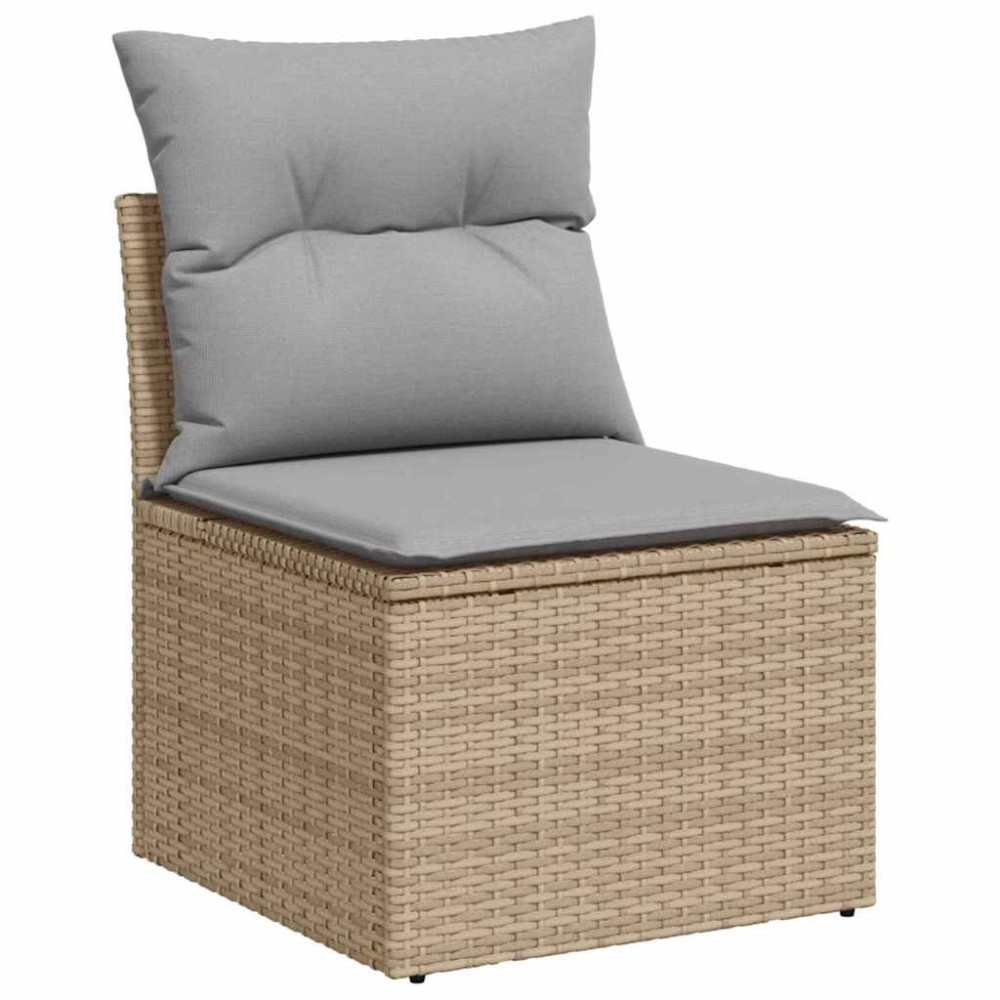 Produktbild för Trädgårdsoffset med lagring 8 pcs Beige och Ljusgrå