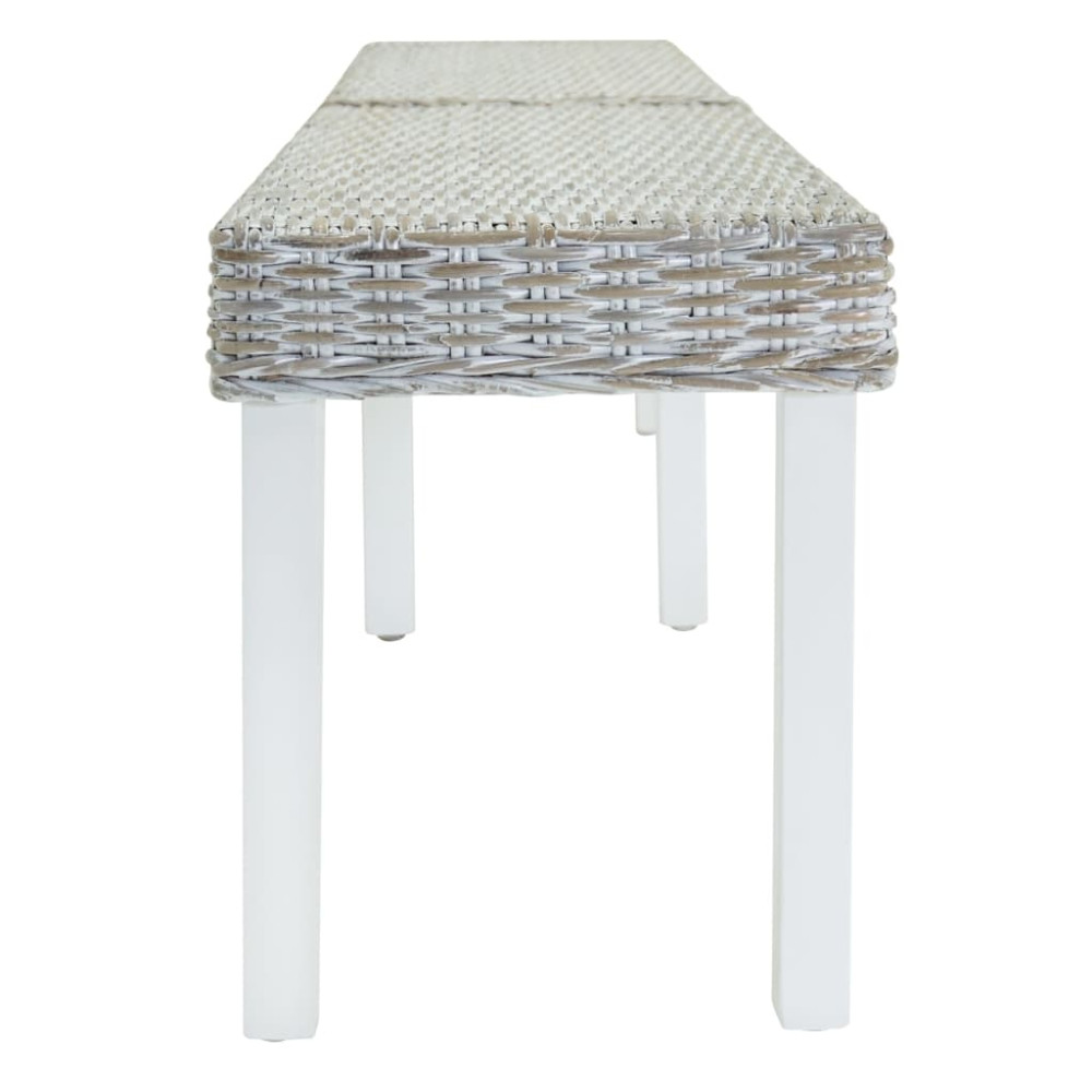 Produktbild för Bänk vit 160x35x45 cm kuburotting och massivt mahognyträ