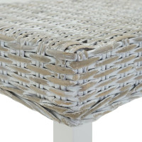 Produktbild för Bänk vit 160x35x45 cm kuburotting och massivt mahognyträ