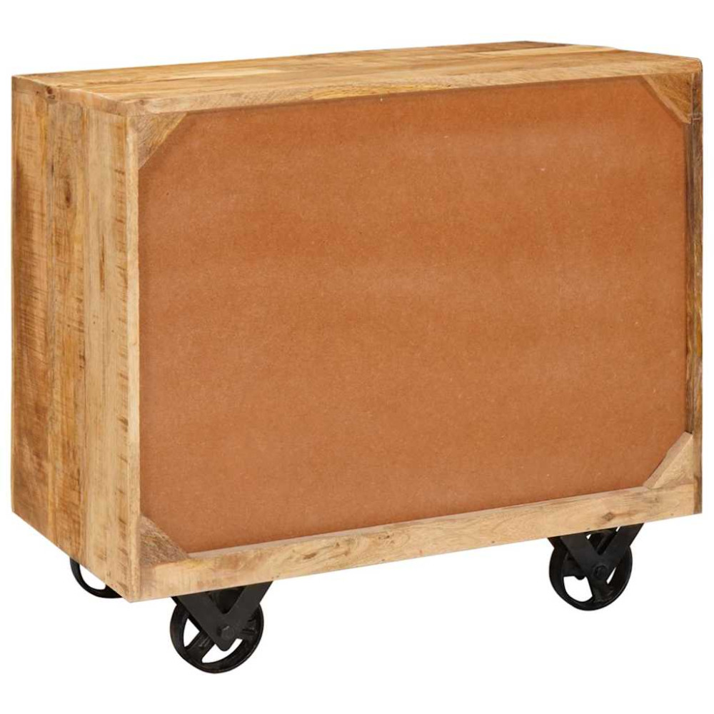 Produktbild för Sidokabinett med låda Brun 70 x 38 x 63 cm massivt mangoträ