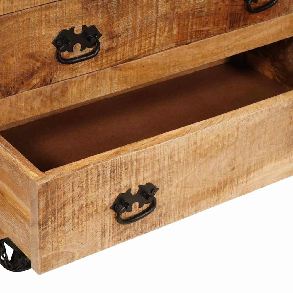 Produktbild för Sidokabinett med låda Brun 70 x 38 x 63 cm massivt mangoträ