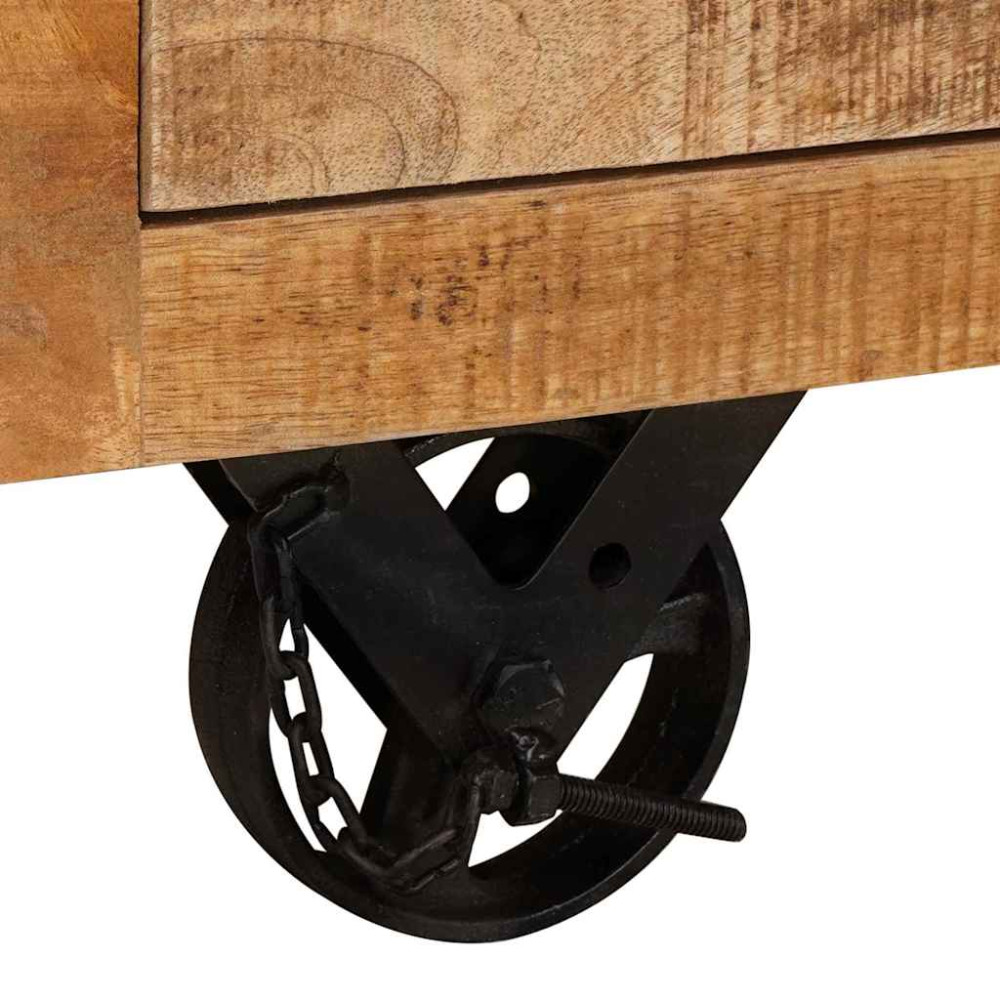 Produktbild för Sidokabinett med låda Brun 70 x 38 x 63 cm massivt mangoträ