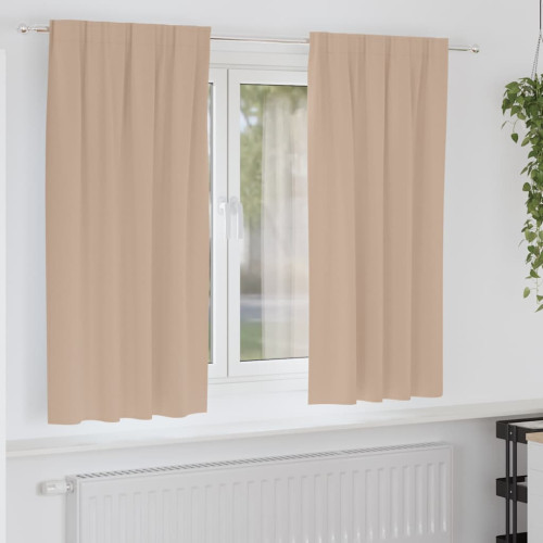 vidaXL Mörkläggningsgardiner med Ringar 2 pcs Taupe 175 x 140 cm - Gardiner & Persienner