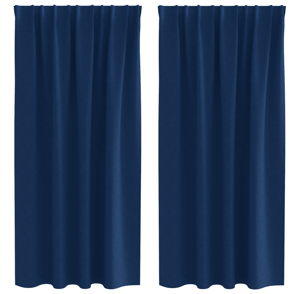 Produktbild för Mörkläggningsgardiner med Ringar 2 pcs Mörkblå 175 x 140 cm