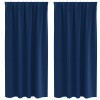 Produktbild för Mörkläggningsgardiner med Ringar 2 pcs Mörkblå 175 x 140 cm