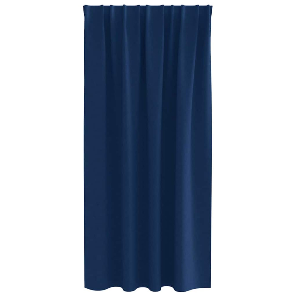 Produktbild för Mörkläggningsgardiner med Ringar 2 pcs Mörkblå 175 x 140 cm