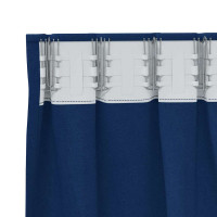 Produktbild för Mörkläggningsgardiner med Ringar 2 pcs Mörkblå 175 x 140 cm