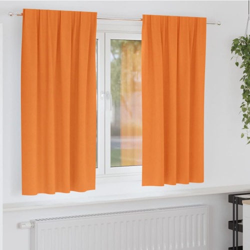 vidaXL Mörkläggningsgardiner med Ringar 2 pcs Orange 175 x 140 cm - Gardiner & Persienner