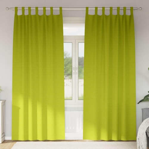 vidaXL Mörkläggningsgardiner med Ringar 2 pcs Grön 245 x 140 cm - Gardiner & Persienner