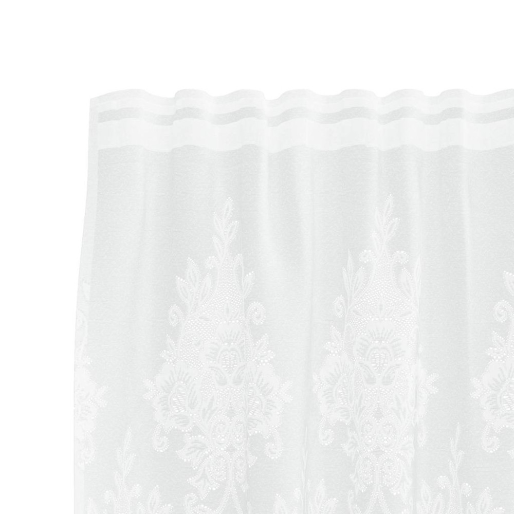 Produktbild för Spetsgardin med gardiner Blommor Vit 240 x 1200 cm Polyester