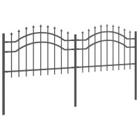 Produktbild för Trädgårdsstängsel Woerden Grå 240 x 115 cm Pulverlackerad stål