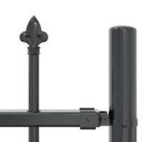 Produktbild för Trädgårdsstängsel Woerden Grå 240 x 115 cm Pulverlackerad stål