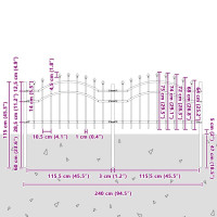 Produktbild för Trädgårdsstängsel Woerden Grå 240 x 115 cm Pulverlackerad stål