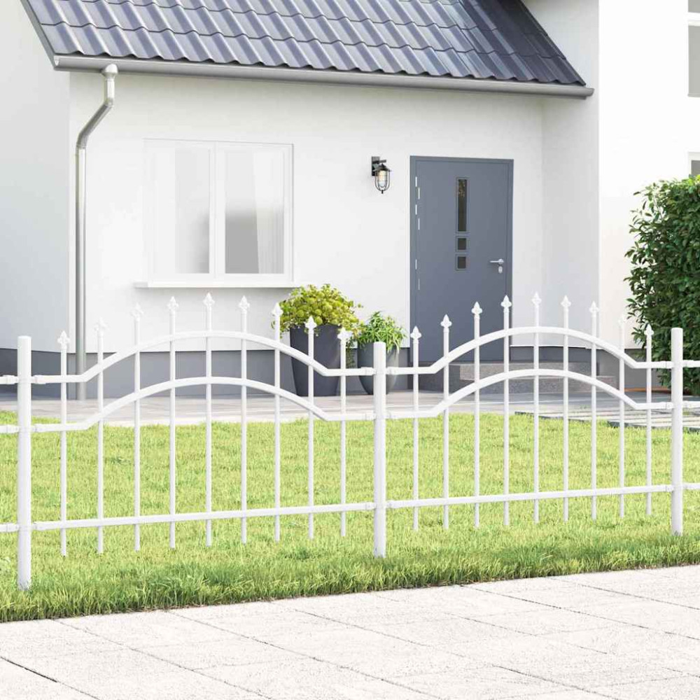 Produktbild för Trädgårdsstängsel Woerden Vit 240 x 115 cm Pulverlackerad stål