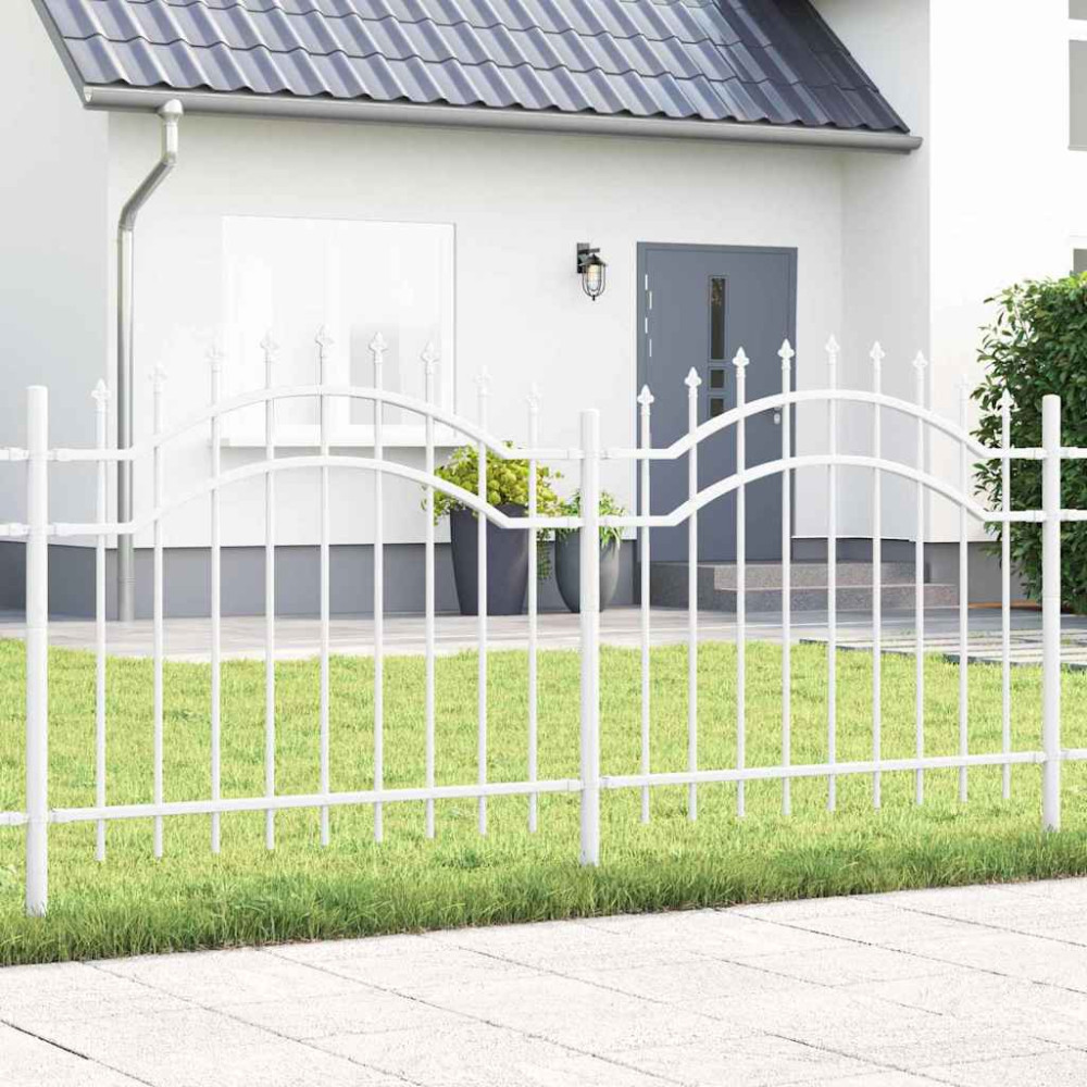 Produktbild för Trädgårdsstängsel Woerden Vit 240 x 140 cm Pulverlackerad stål