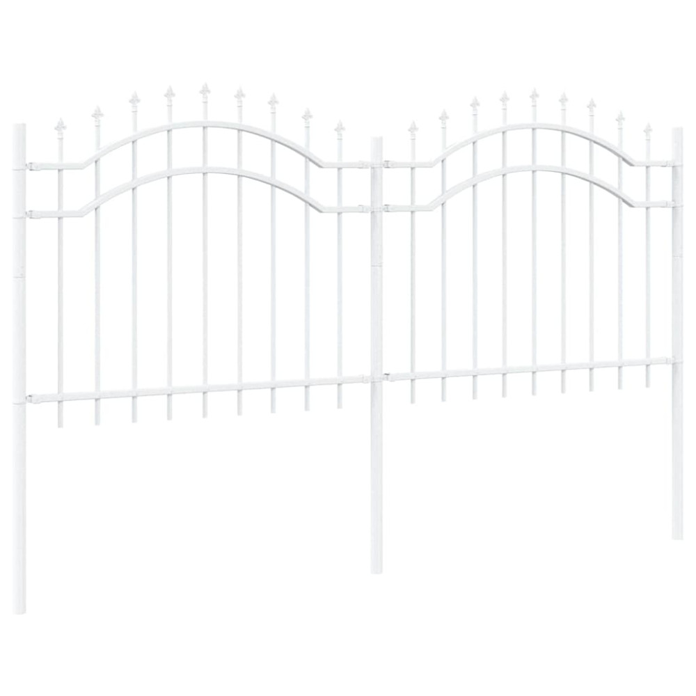 Produktbild för Trädgårdsstängsel Woerden Vit 240 x 140 cm Pulverlackerad stål