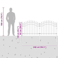 Produktbild för Trädgårdsstängsel Woerden Vit 240 x 140 cm Pulverlackerad stål