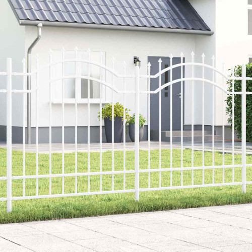 vidaXL Trädgårdsstängsel Woerden Vit 240 x 165 cm Pulverlackerad stål