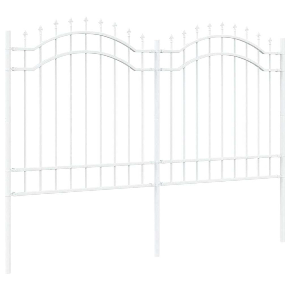 Produktbild för Trädgårdsstängsel Woerden Vit 240 x 165 cm Pulverlackerad stål