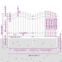 Produktbild för Trädgårdsstängsel Woerden Vit 240 x 165 cm Pulverlackerad stål