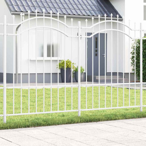 vidaXL Trädgårdsstängsel Woerden Vit 240 x 190 cm Pulverlackerad stål