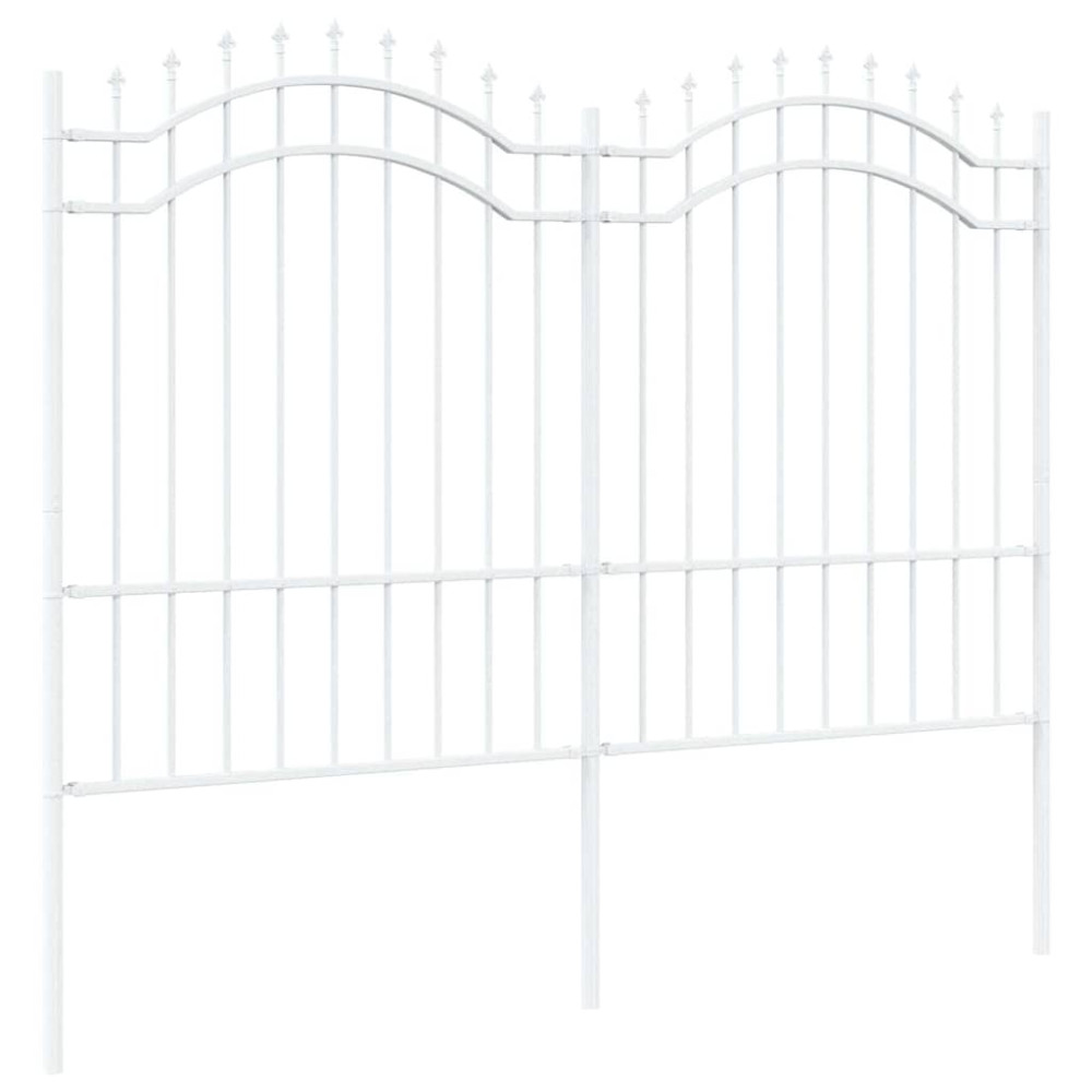 Produktbild för Trädgårdsstängsel Woerden Vit 240 x 190 cm Pulverlackerad stål