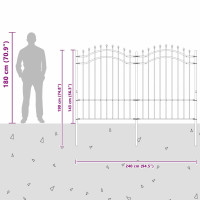 Produktbild för Trädgårdsstängsel Woerden Vit 240 x 190 cm Pulverlackerad stål
