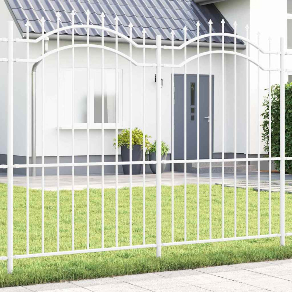 Produktbild för Trädgårdsstängsel Woerden Vit 240 x 215 cm Pulverlackerad stål