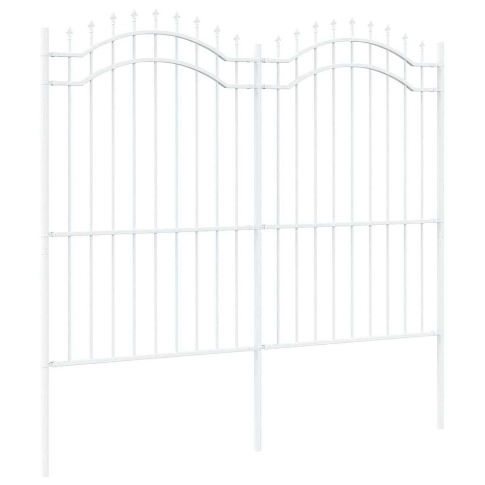 Produktbild för Trädgårdsstängsel Woerden Vit 240 x 215 cm Pulverlackerad stål