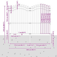 Produktbild för Trädgårdsstängsel Woerden Vit 240 x 215 cm Pulverlackerad stål