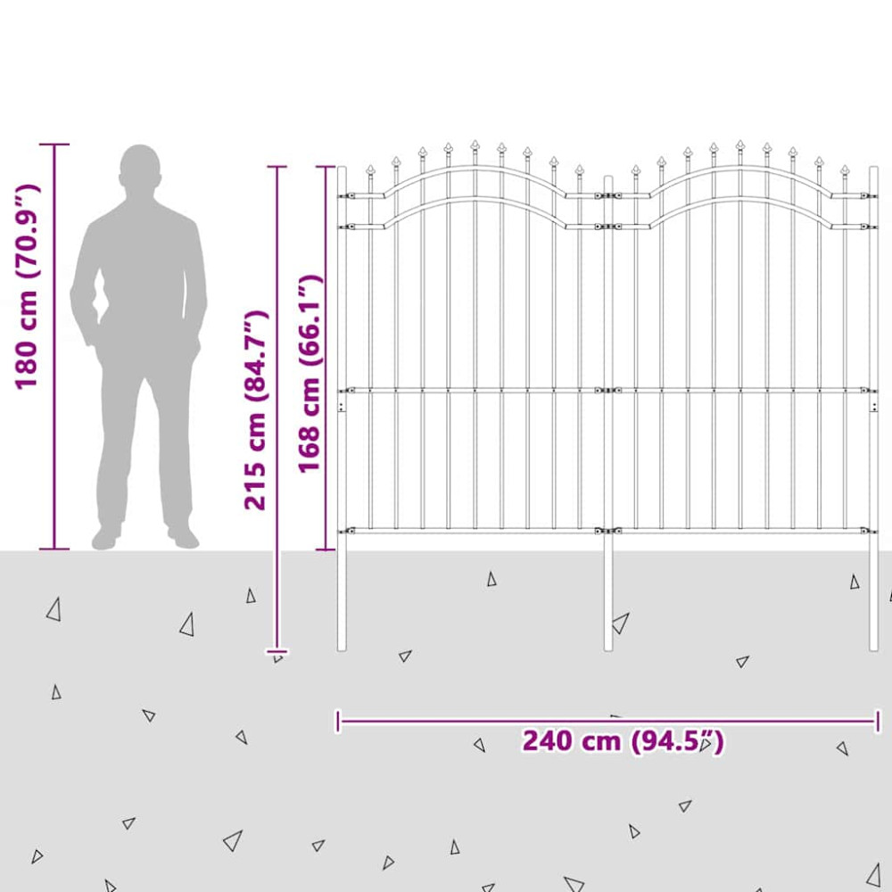 Produktbild för Trädgårdsstängsel Woerden Vit 240 x 215 cm Pulverlackerad stål