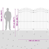Produktbild för Trädgårdsstängsel Woerden Vit 240 x 215 cm Pulverlackerad stål