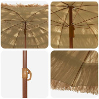 Produktbild för Badparasol Naturfärg 160 x 160 x 196 cm Polyester och Stål