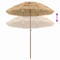 Produktbild för Badparasol Naturfärg 160 x 160 x 196 cm Polyester och Stål