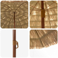 Produktbild för Badparasol Naturfärg 255 x 255 x 255 cm Polyester och Stål