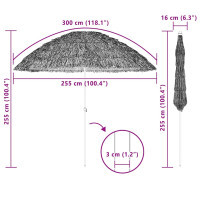Produktbild för Badparasol Naturfärg 255 x 255 x 255 cm Polyester och Stål