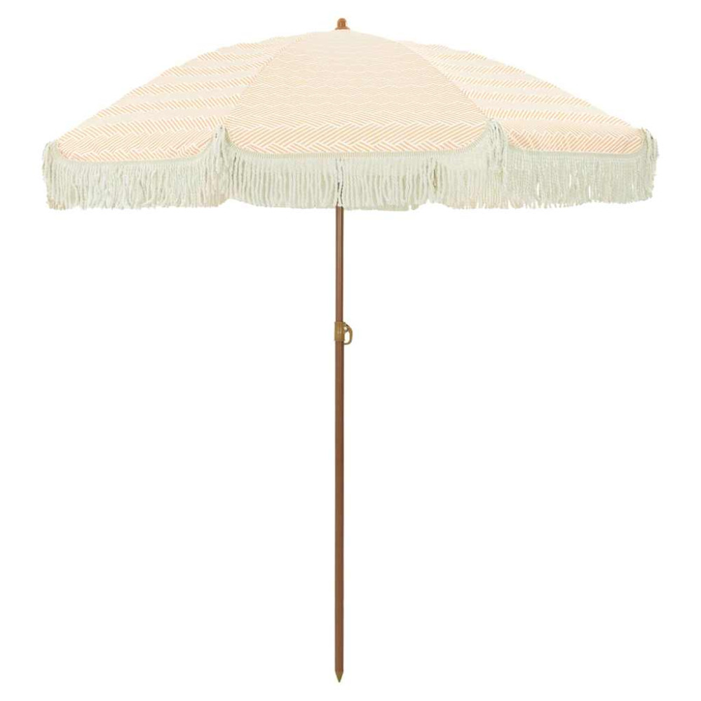 Produktbild för Badparasol Gul och Vit 160 x 160 x 196 cm Polyester och Stål