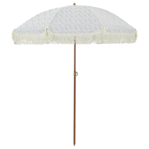vidaXL Badparasol Grå och Vit 160 x 160 x 196 cm Polyester och Stål