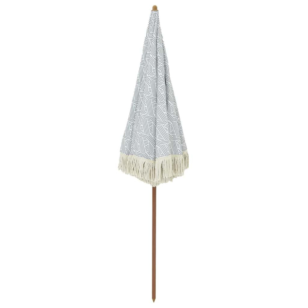Produktbild för Badparasol Grå och Vit 160 x 160 x 196 cm Polyester och Stål