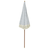 Produktbild för Badparasol Grå och Vit 160 x 160 x 196 cm Polyester och Stål