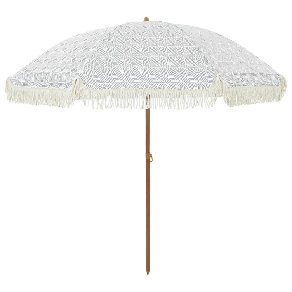 Produktbild för Badparasol Grå och Vit 205 x 205 x 210 cm Polyester och Stål