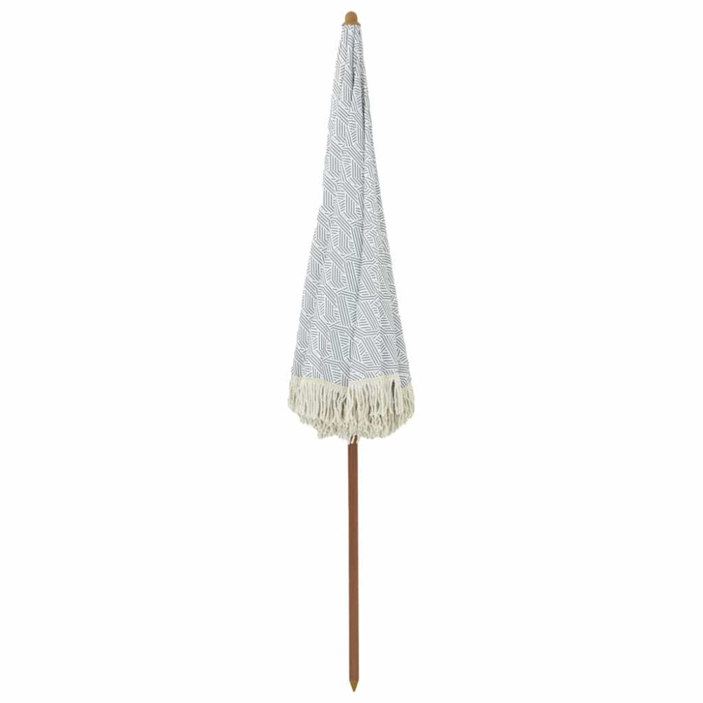 Produktbild för Badparasol Grå och Vit 205 x 205 x 210 cm Polyester och Stål