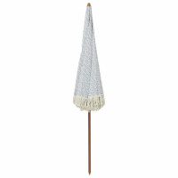 Produktbild för Badparasol Grå och Vit 205 x 205 x 210 cm Polyester och Stål