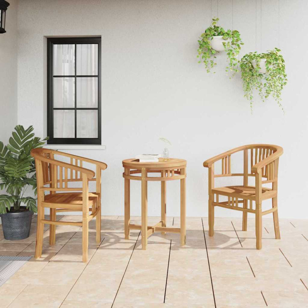 Produktbild för Stol 2 pcs Brun 63 x 58 x 89 cm Massivt teakträ