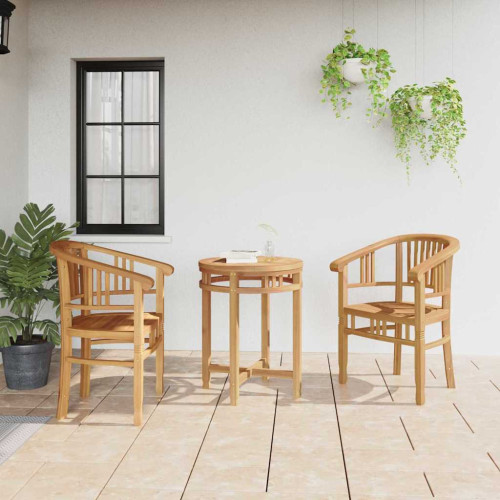 vidaXL Stol 2 pcs Brun 63 x 58 x 89 cm Massivt teakträ