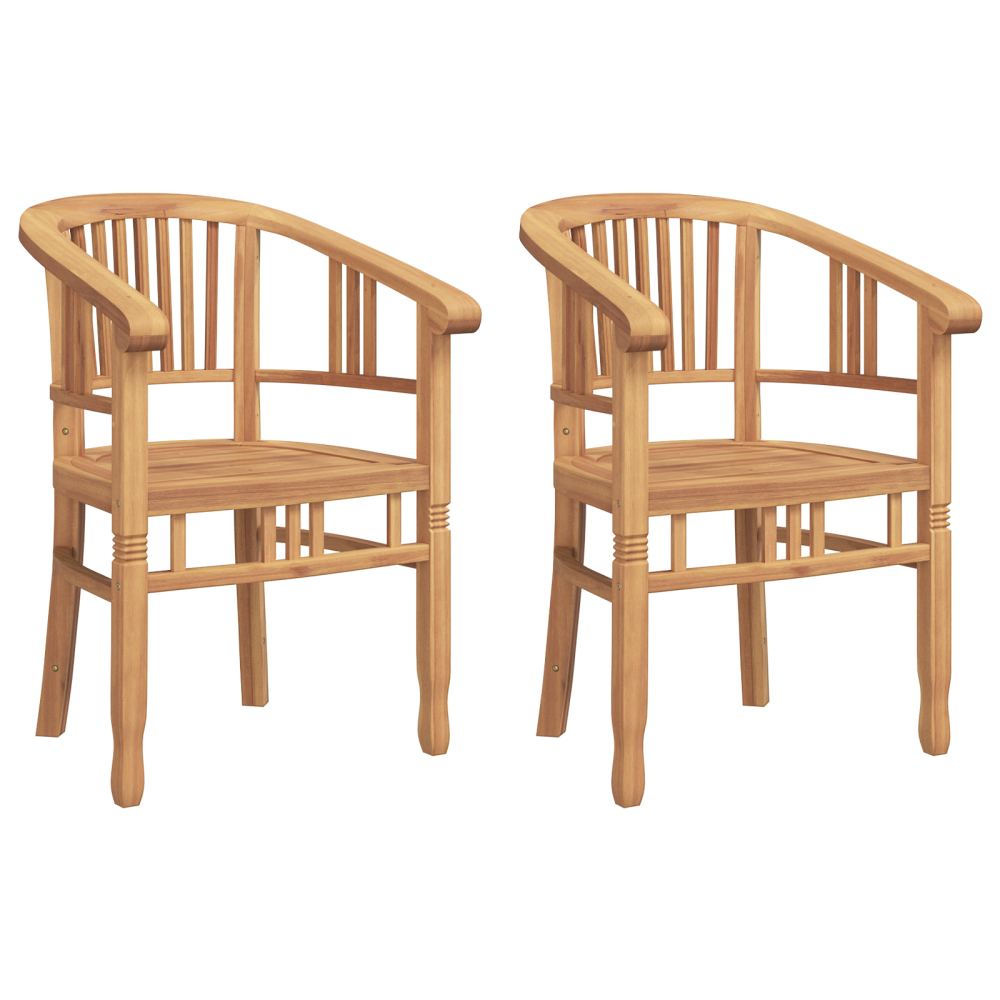 Produktbild för Stol 2 pcs Brun 63 x 58 x 89 cm Massivt teakträ