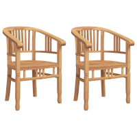 Produktbild för Stol 2 pcs Brun 63 x 58 x 89 cm Massivt teakträ