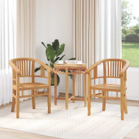 Produktbild för Stol 2 pcs Brun 63 x 58 x 89 cm Massivt teakträ